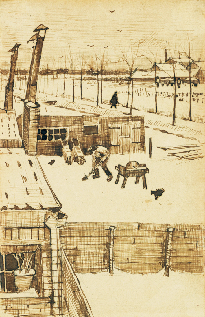  文森特·威廉·梵高  Vincent Willen Van Gogh —— 冬天窗外的景色(1884)